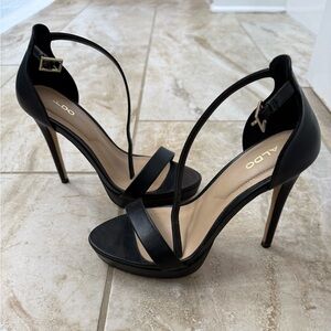 ALDO Black Strappy Heels - Size 6